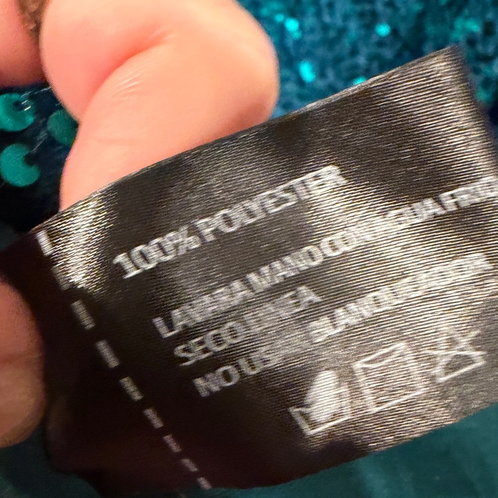 Baltic Born Teal Sequin V-Neck Mermaid Gown - Picture 8 of 12
